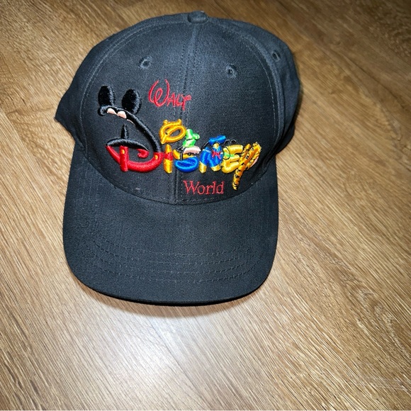 Disney Other - Walt Disney World Raised Letter Multicolor Logo Black Cap Hat Snap Back Mickey